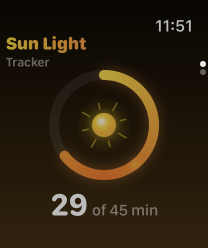 Sun Light progress ring on Apple Watch